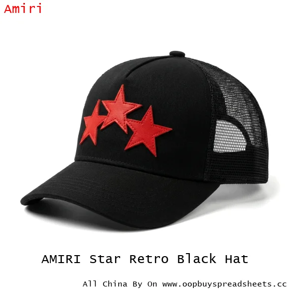 AMIRI Star Retro Black Hat