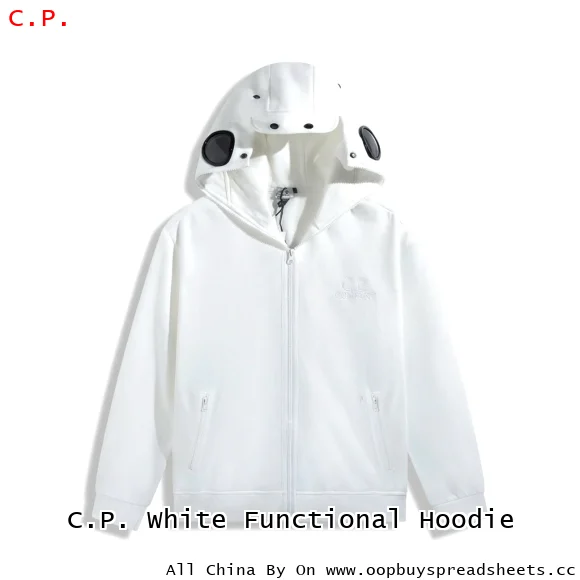 C.P. White Functional Hoodie