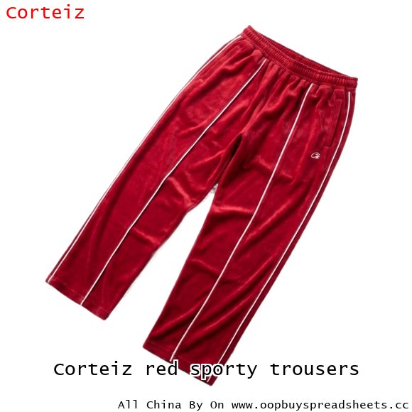 Corteiz red sporty trousers