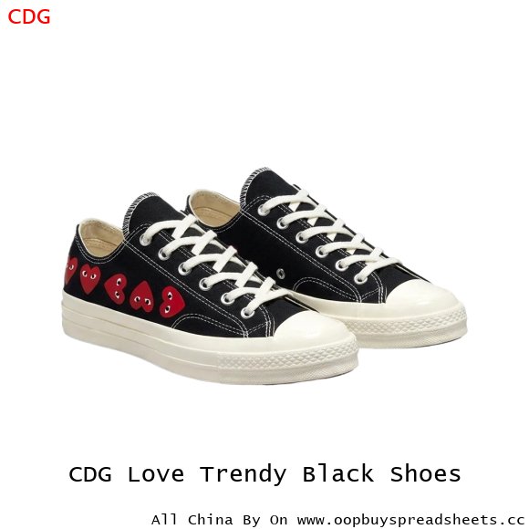 CDG Love Trendy Black Shoes