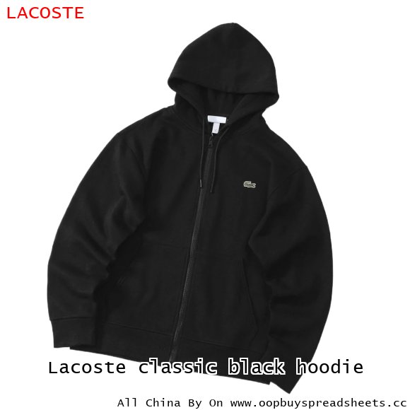 Lacoste classic black hoodie