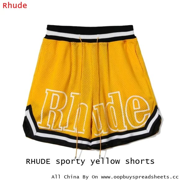 RHUDE sporty yellow shorts