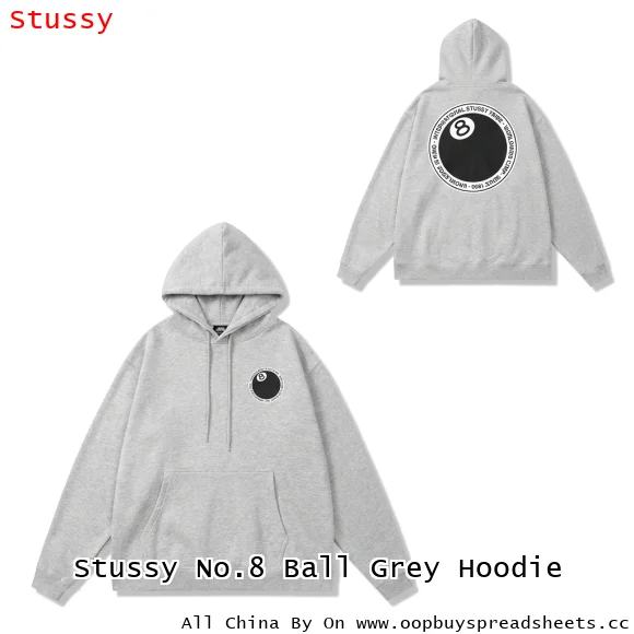 Stussy No.8 Ball Grey Hoodie