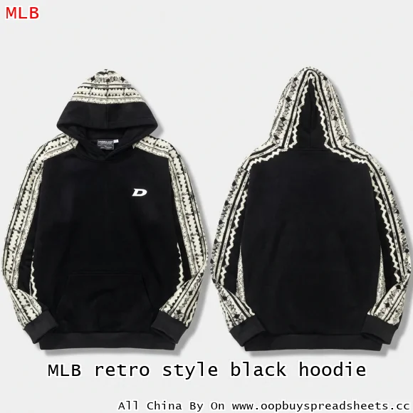 MLB retro style black hoodie