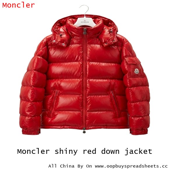 Moncler shiny red down jacket