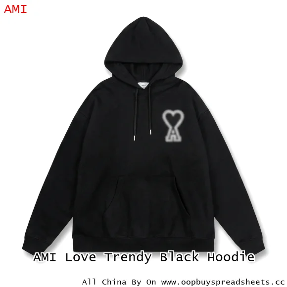AMI Love Trendy Black Hoodie