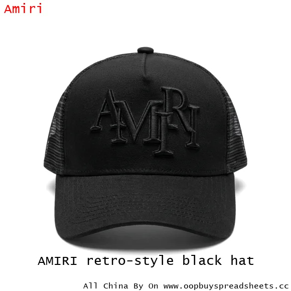 AMIRI retro-style black hat