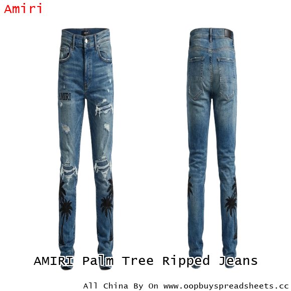 AMIRI Palm Tree Ripped Jeans