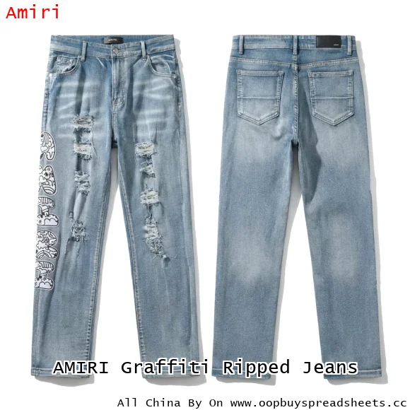 AMIRI Graffiti Ripped Jeans