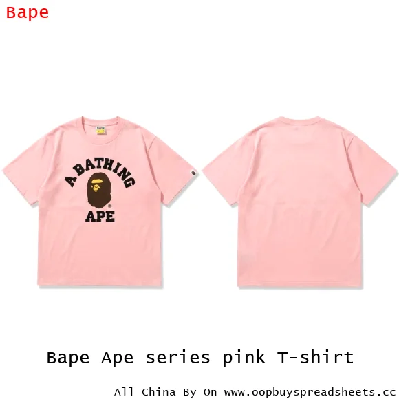 Bape Ape series pink T-shirt