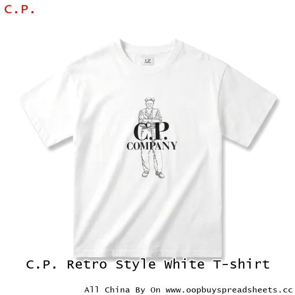 C.P. Retro Style White T-shirt