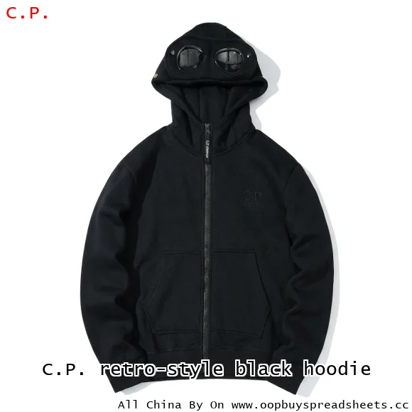 C.P. retro-style black hoodie