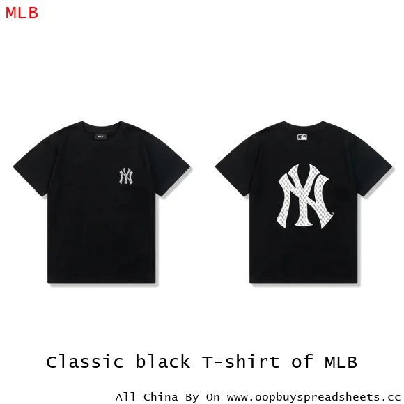Classic black T-shirt of MLB