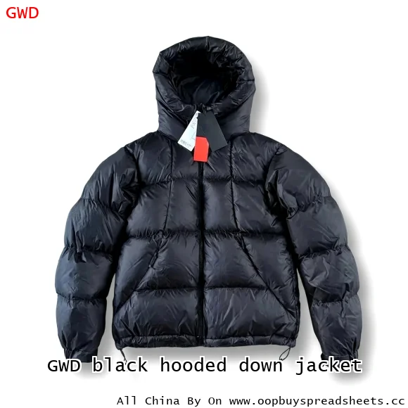 GWD black hooded down jacket