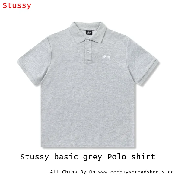 Stussy basic grey Polo shirt
