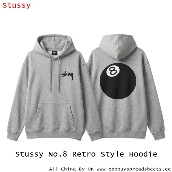 Stussy No.8 Retro Style Hoodie