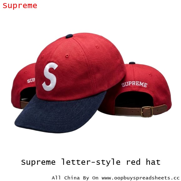Supreme letter-style red hat