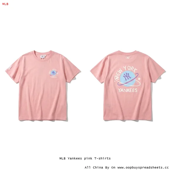 MLB Yankees pink T-shirts