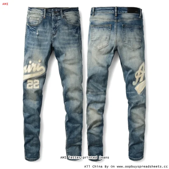 AMI letter-printed jeans