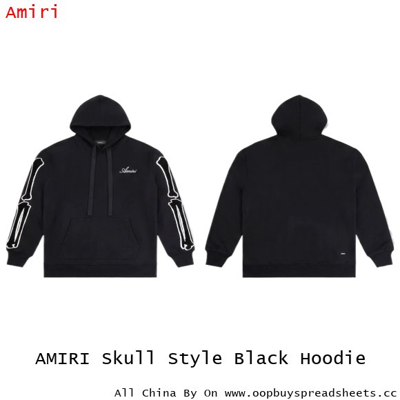AMIRI Skull Style Black Hoodie