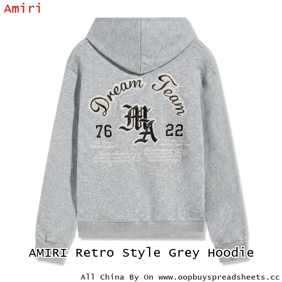AMIRI Retro Style Grey Hoodie