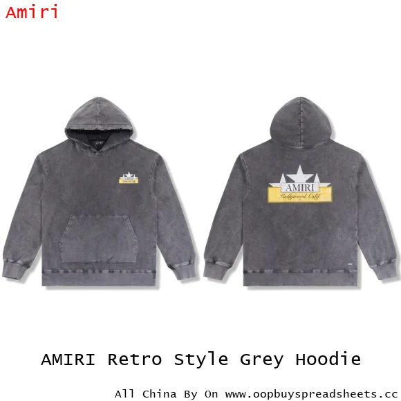 AMIRI Retro Style Grey Hoodie