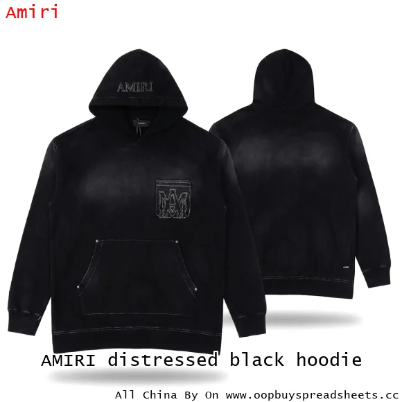 AMIRI distressed black hoodie