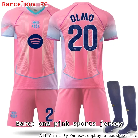 Barcelona pink sports jersey