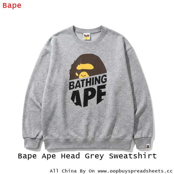 Bape Ape Head Grey Sweatshirt