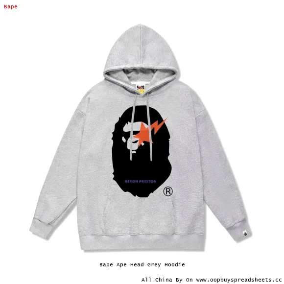 Bape Ape Head Grey Hoodie