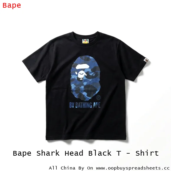 Bape Shark Head Black T - Shirt