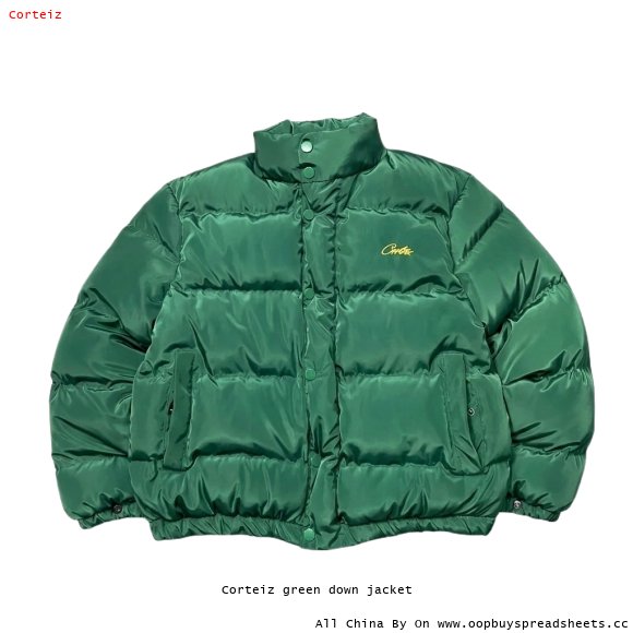 Corteiz green down jacket