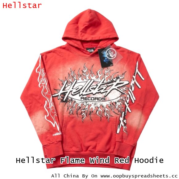 Hellstar Flame Wind Red Hoodie