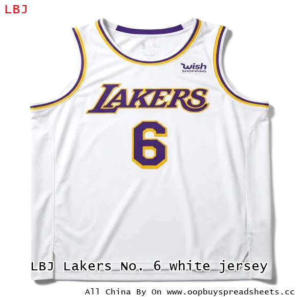 LBJ Lakers No. 6 white jersey