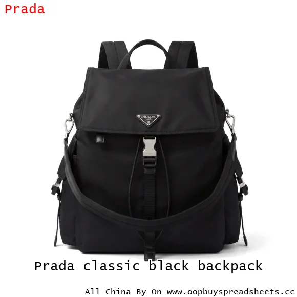 Prada classic black backpack