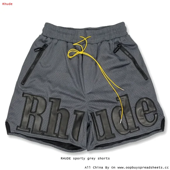 RHUDE sporty grey shorts