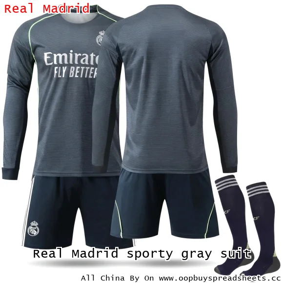 Real Madrid sporty gray suit