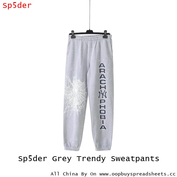 Sp5der Grey Trendy Sweatpants