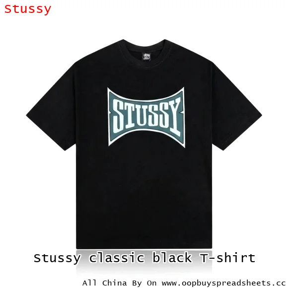 Stussy classic black T-shirt