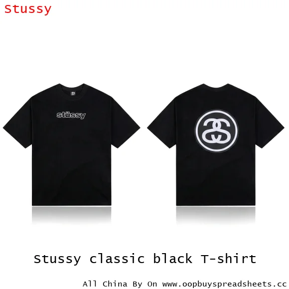 Stussy classic black T-shirt