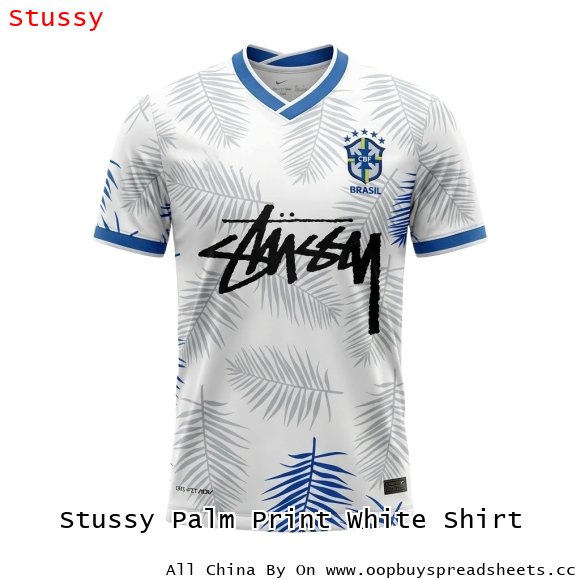 Stussy Palm Print White Shirt