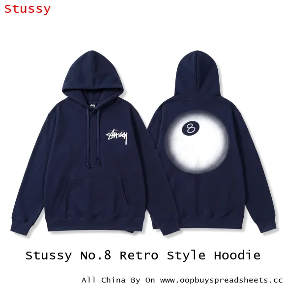Stussy No.8 Retro Style Hoodie