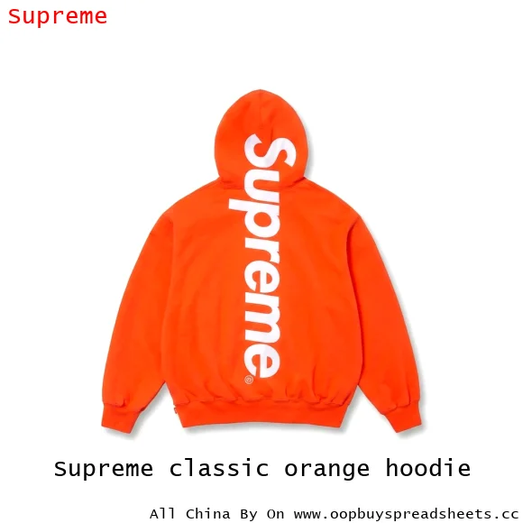 Supreme classic orange hoodie