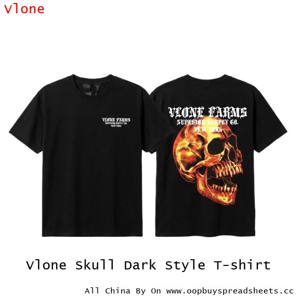 Vlone Skull Dark Style T-shirt