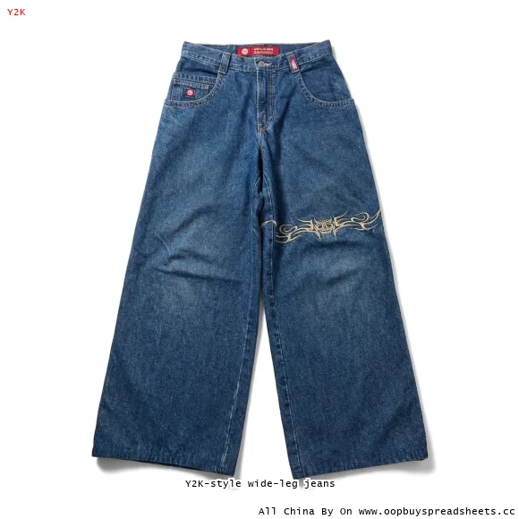 Y2K-style wide-leg jeans