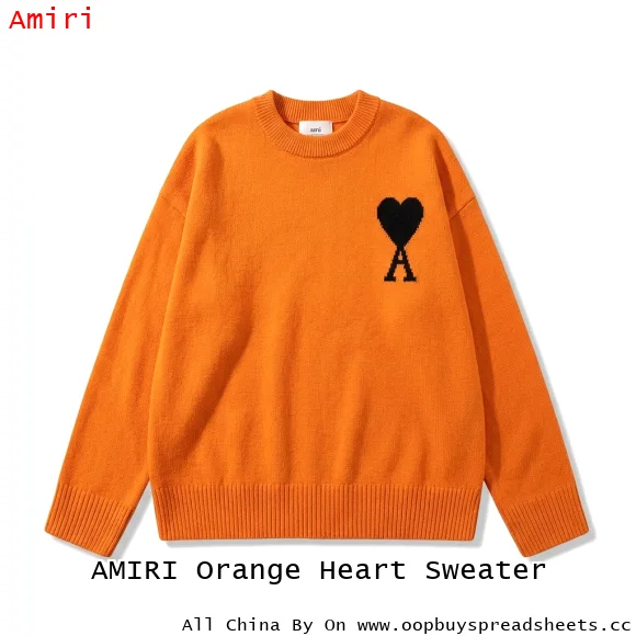 AMIRI Orange Heart Sweater
