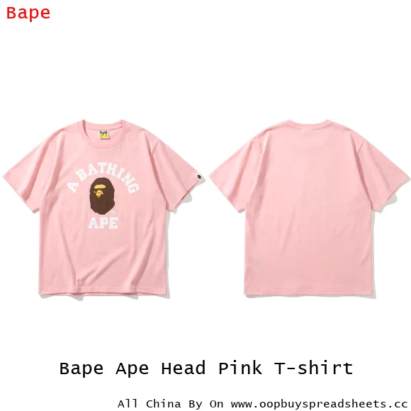 Bape Ape Head Pink T-shirt