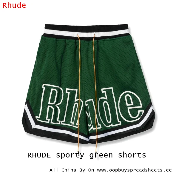 RHUDE sporty green shorts