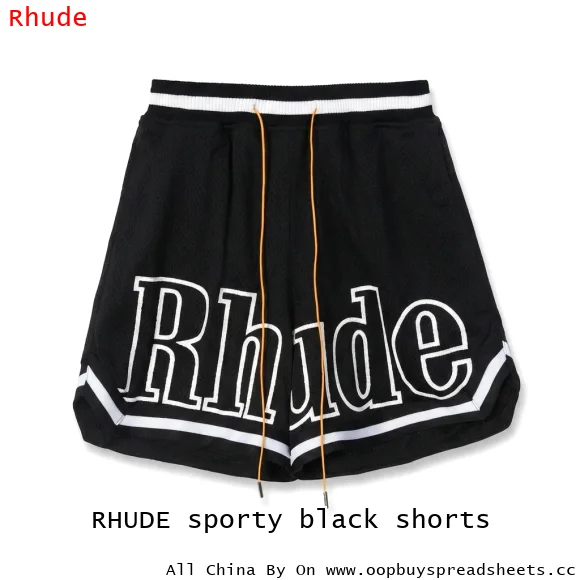 RHUDE sporty black shorts