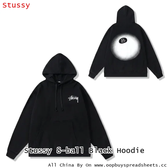 Stussy 8-ball Black Hoodie